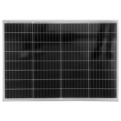 Module solaire avec un motif de grille rectangulaire, composé de cellules de silicium sombres et de lignes blanches, servant à la production d'énergie à partir de la lumière solaire.