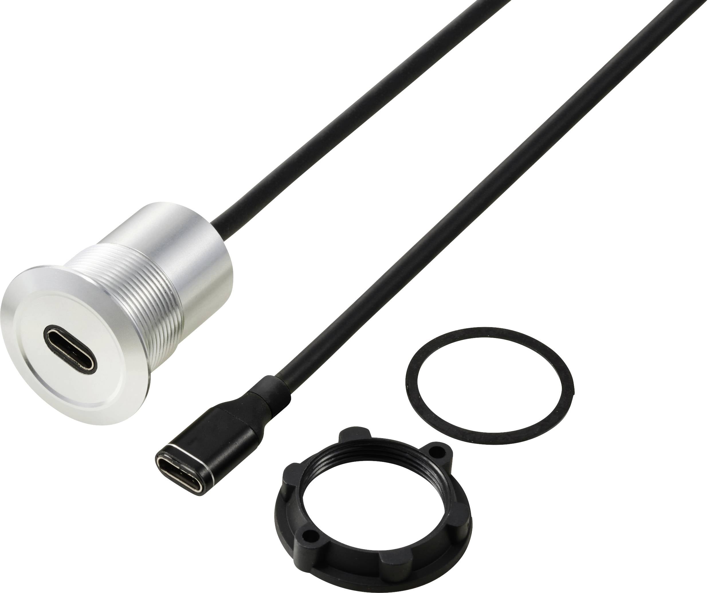 Prise/prise USB-C® (3.1) 1 m Câble argent TC-13376300 TRU COMPONENTS Contenu: 1 pc(s)