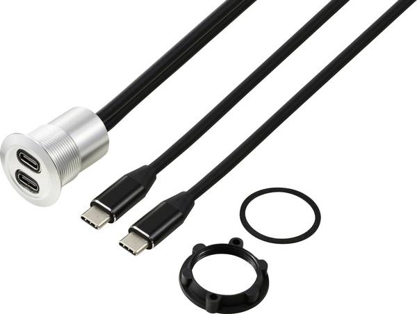 USB-C® (3.1) 2x prise/prise 1 m Câble argent TC-13376316 TRU COMPONENTS Contenu: 1 pc(s)