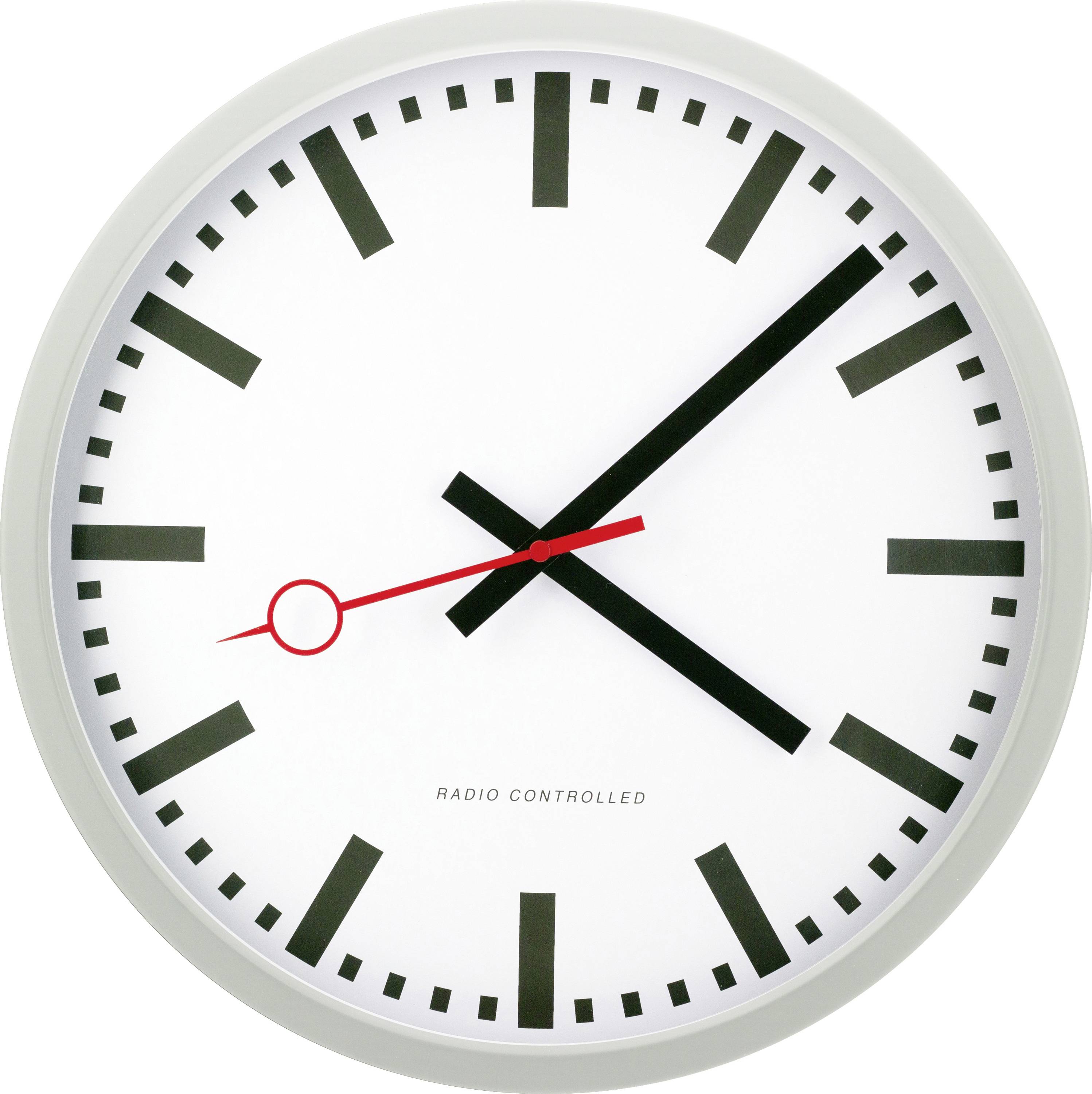 Horloge murale EUROTIME 59530-07 radiopiloté(e) 35 cm argent mécanisme d'horloge silencieux
