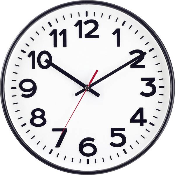 Horloge murale EUROTIME 53820-05 radiopiloté(e) 30 cm  noir