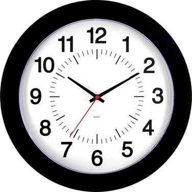 Horloge murale EUROTIME 80514-05 à quartz 30.5 cm x 30.5 cm  noir