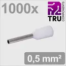 TRU COMPONENTS TC-13377192 Embout simple d'extrémité de câble 0.5 mm² partiellement isolé blanc 1000 pc(s)