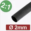 Quadrios 24CA262 Gaine thermorétractable sans colle noir 2 mm 1 mm Taux de retreint:2:1 Marchandise vendue au mètre