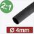 Gaine thermorétractable, rapport 2:1, diamètre 4 mm.