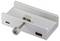 Un adaptateur de station d'accueil USB argenté avec port USB 3.0 et entrée DC 5V. Comprend une vis de fixation.