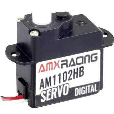 Servo numérique noir AMXRAONG AM1102HB avec axe blanc et câbles, adapté aux applications de contrôle précis.