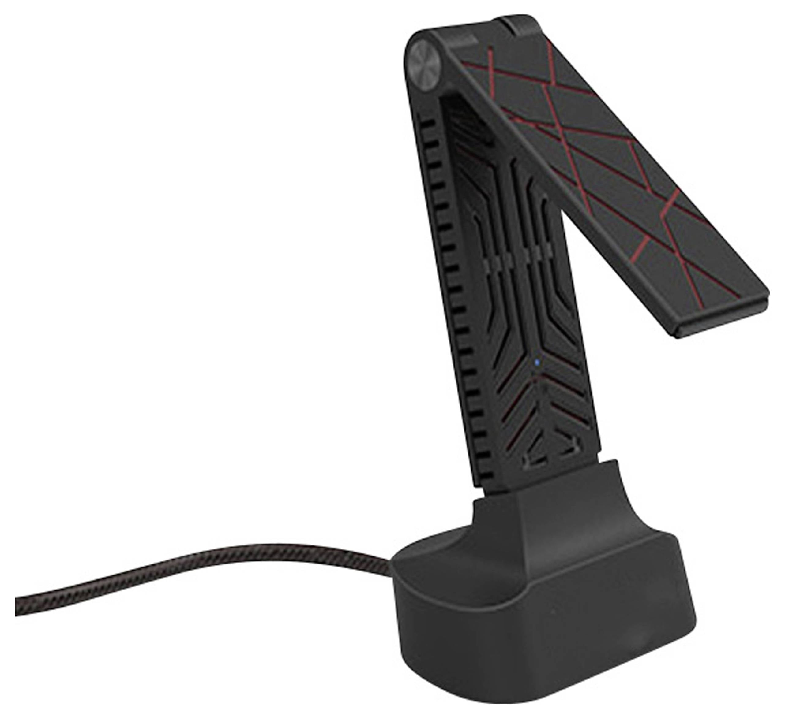 Un support de charge élégant au motif géométrique, doté d'un câble USB, adapté aux smartphones et appareils similaires.
