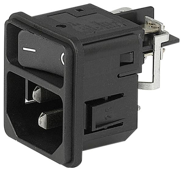Schurter DC11.0001.203 Connectique pour appareils réfrigérants  mâle, droit Nombre total de pôles: 3 + PE 10 mA noir 1 pc(s) Piece