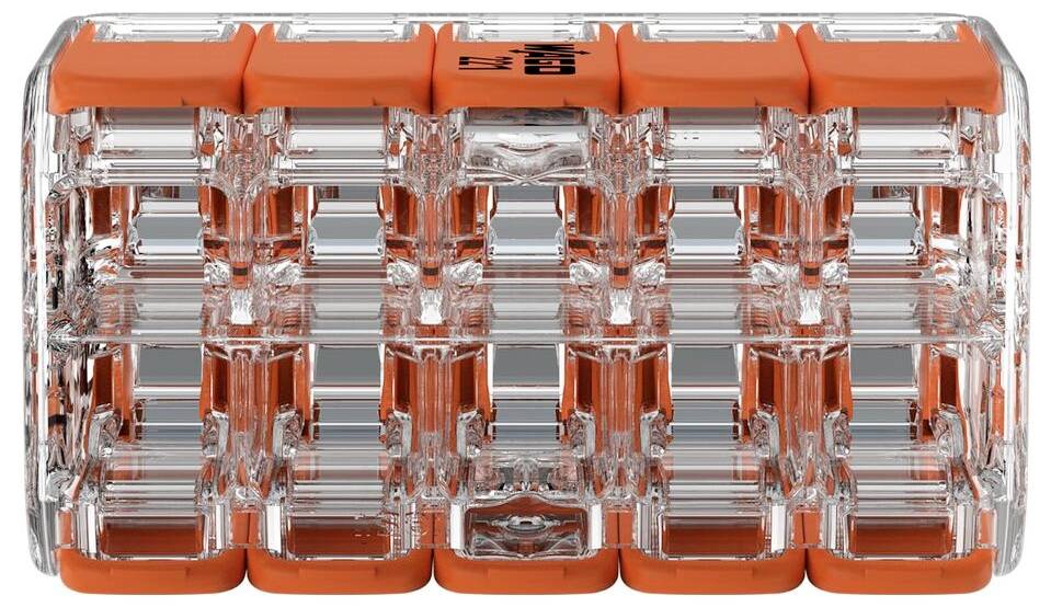 Rouleau transparent de forme rectangulaire avec des accents orange, conçu pour les massages et la détente musculaire.