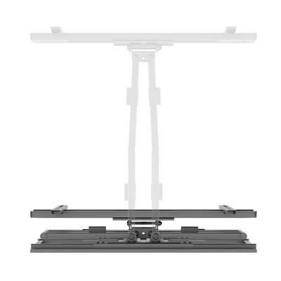 Mécanisme de bureau à hauteur réglable en vue latérale, montrant les détails métalliques et la construction légère pour un support robuste.