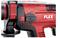 Un marteau perforateur électrique rouge portant l'inscription 'FLEX CHE 18.0-EC' et 'BRUSHLESS' en haut. Il présente des commandes et des poignées.