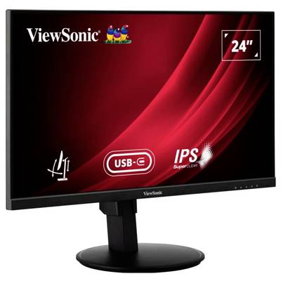Moniteur ViewSonic de 24 pouces. Doté d'un port USB-C, de la technologie IPS SuperClear et d'un réglage de l'inclinaison.