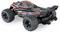 Voiture tout-terrain jouet avec des pneus robustes et des bandes rouges. 4x4 Tout-terrain est écrit sur le côté.