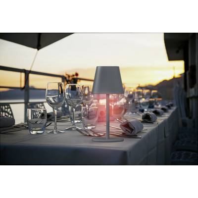 m-e modern-electronics LUNA-80 G 41435 Lampe de table sans fil LED LED intégrée 3 W gris-7