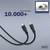 Câble USB-C à haute flexibilité, marqué '10 000+ pliages' et 'Ne casse pas facilement', sur un fond gris.