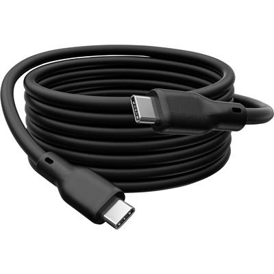 Un câble USB-C noir enroulé, utilisé pour la charge et le transfert de données.