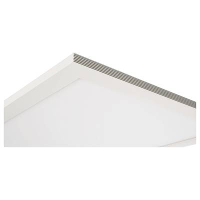 Luminaire LED au design épuré, anguleux, avec un cadre blanc mat. Idéal pour les éclairages intérieurs modernes.