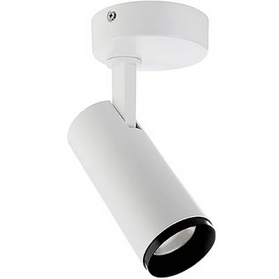 Plafonnier blanc avec un corps de lampe cylindrique ajustable, adapté pour un éclairage directionnel à l'intérieur.