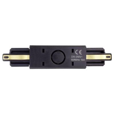 Adaptateur électrique noir avec contacts dorés, marqué '220-250V~ 50/60Hz 16A' et certifié CE.
