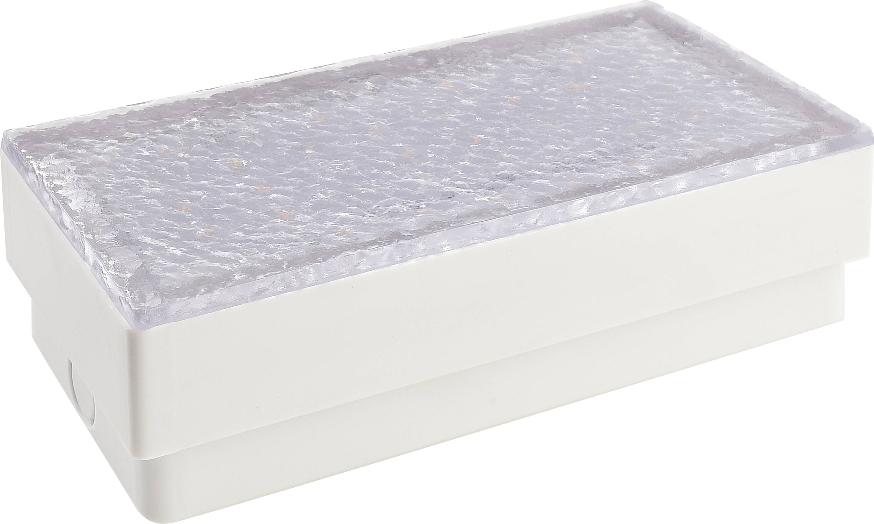 Boîte rectangulaire blanche avec un couvercle transparent et structuré, probablement destinée au rangement ou comme emballage cadeau.