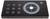 Télécommande noire avec neuf touches à gauche et un élément de commande circulaire à centre lumineux sur la droite.