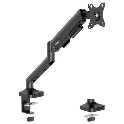 Support de moniteur avec bras articulé et pince de fixation pour bureau. Adapté à l'aménagement ergonomique du poste de travail.