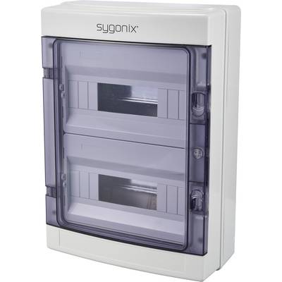 Boîte de fusibles électrique de Sygonix avec deux couvercles transparents.