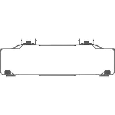 Cadre rectangulaire vide avec deux supports en haut. Adapté pour les plaques d'immatriculation, sans autres décorations ou informations.