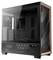 Boîtier PC noir avec panneaux en verre, façade en maille pour la ventilation et affichage numérique de la température, offrant de l'espace pour plusieurs ventilateurs.