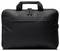Un sac pour ordinateur portable noir avec deux fermetures à glissière et une poignée en haut, visible sur un fond blanc.