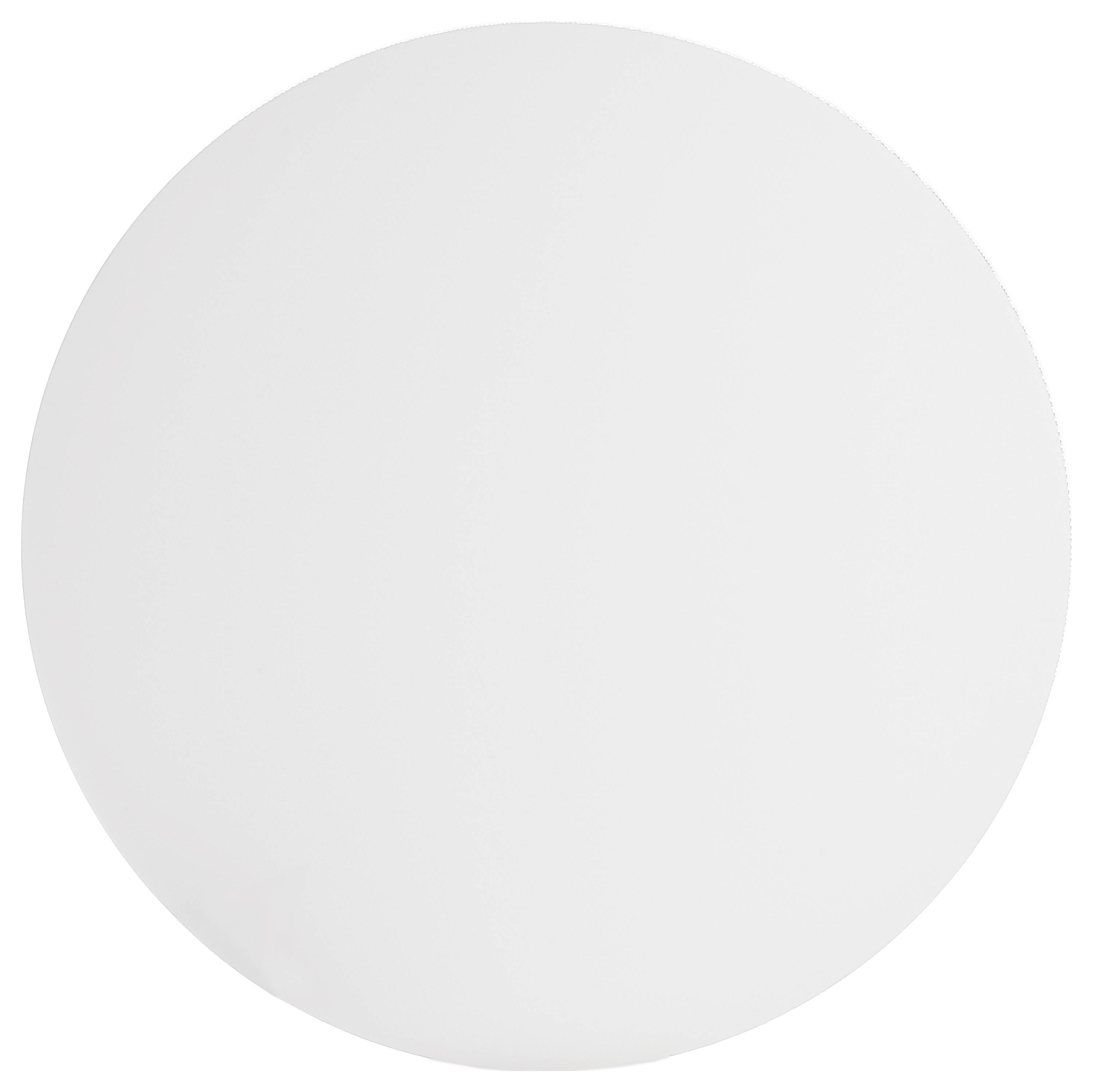 Un cercle blanc et lisse sur un fond neutre.