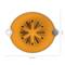 Un insert presse-citron orange avec des rainures noires, diamètre 15,3 cm, hauteur 12 cm.