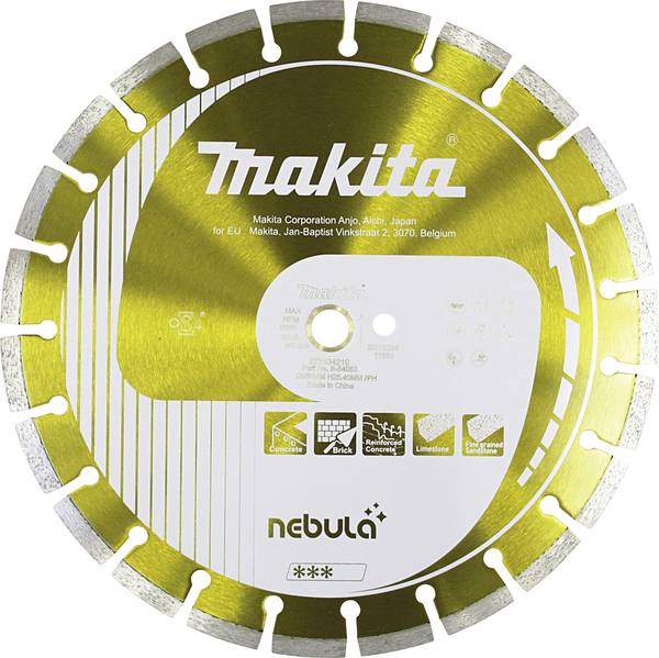 Makita B-54053 B-54053 Disque à tronçonner diamanté 350 mm 1 pc(s) Béton, Pierre, Brique silico-calcaire