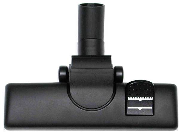 Buse d'aspirateur noir en plastique avec un curseur réglable sur la face avant, adaptée à différents types de sols.
