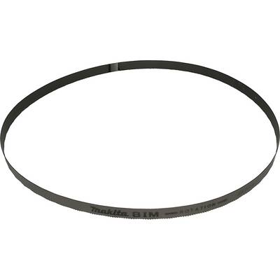 Lame de scie à métaux à dents fines, posée à plat sur une surface plane. Marquages 'Makita BIM' et 'Rotation' visibles. Adaptée pour des coupes précises dans le métaux.