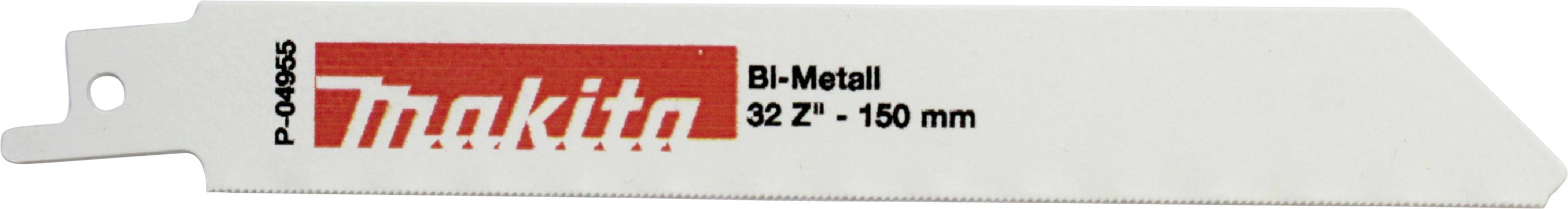 Lame de scie sabre Makita, bi-métal, 32 dents par pouce, longueur 150 mm, numéro de produit P-04665.