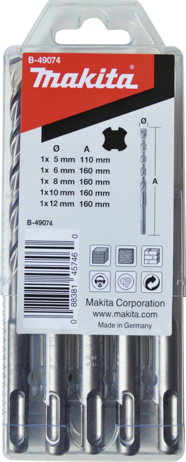 Makita B-49074 B-49074 carbure de tungstène Foret pour la pierre 5 mm, 6 mm, 8 mm, 10 mm, 12 mm SDS-Plus 1 pc(s)