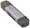 Clé USB avec boîtier gris et logo de marque, capuchons de protection à chaque extrémité, offrant un espace de stockage pour les données.