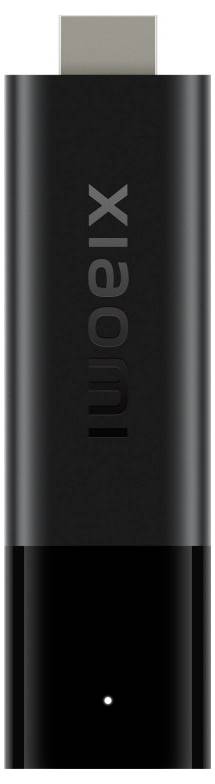 Un stick de streaming noir, rectangulaire, avec une prise HDMI et le logo 'xiaomi' sur l'avant.