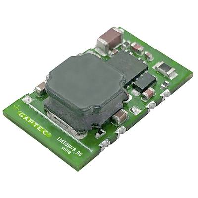 Un module de circuit imprimé vert avec des composants électroniques, portant la mention 'GAPTEC', probablement destiné à l'adaptation de tension dans des applications techniques.
