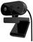 Une webcam noire avec câble et support de fixation, adaptée à l'installation sur un moniteur. Elle présente un objectif et un voyant LED.