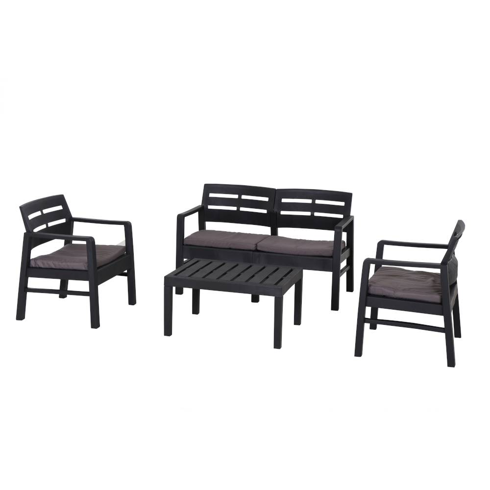 Progarden Java 5411 Set de meubles de jardin plastique anthracite