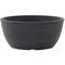 Bol rond sombre avec un bord cannelé.