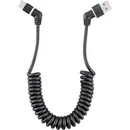 Renkforce Câble USB USB 2.0 USB-A mâle, USB-C® mâle 1.50 m noir contacts enfichables orientables à 360°, câble spiralé R