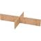 Support de croix en bois simple, composé de quatre planches de bois qui se croisent au centre. Adapté à diverses applications.
