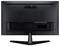 Un moniteur noir ASUS, vu de dos, montrant le socle et les connexions sur la face inférieure.