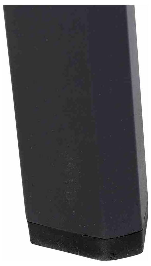 Pied de table noir, rectangulaire, à surface lisse et bord légèrement biseauté, adapté aux meubles modernes.