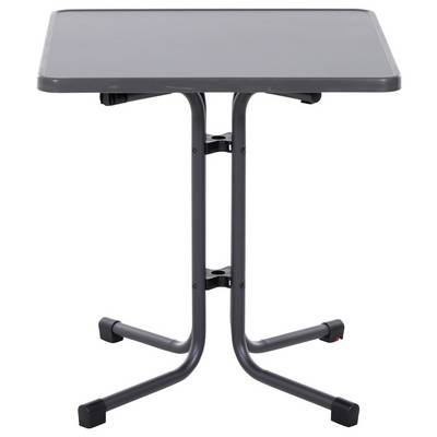 Table pliable avec un châssis en métal et un plateau rectangulaire. Adapté pour une utilisation intérieure et extérieure. Pratique pour les événements.