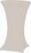 Table de mariage recouverte d'une housse extensible beige, design épuré, idéale pour événements festifs ou décoration.
